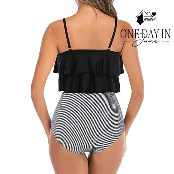 Adisputent High Waist Flounce Bikini Swimsuit Size XL - Picture 2 of 7